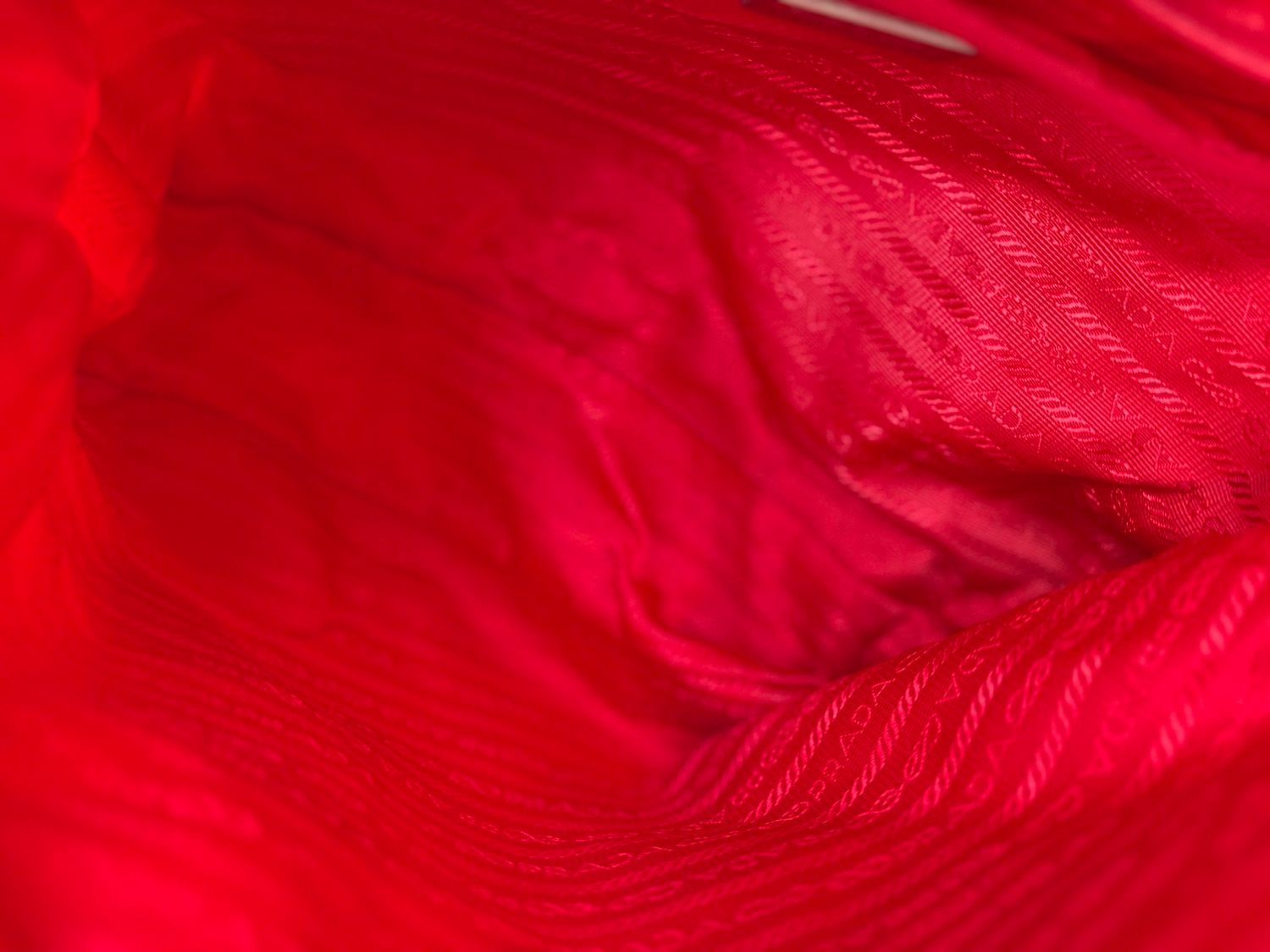 Prada Nylon Tessuto Front Zipper Messenger Tote Crossbody Red