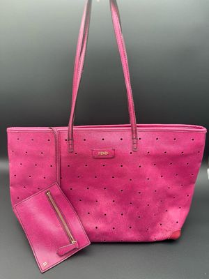 Fendi Vitello Elite Perforated Roll Tote 