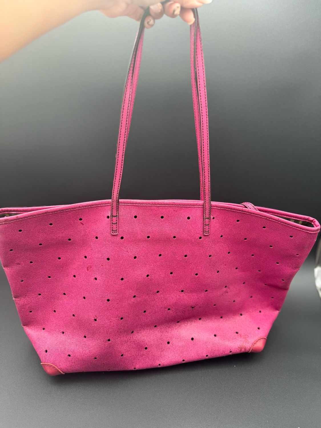 Fendi Vitello Elite Perforated Roll Tote 
