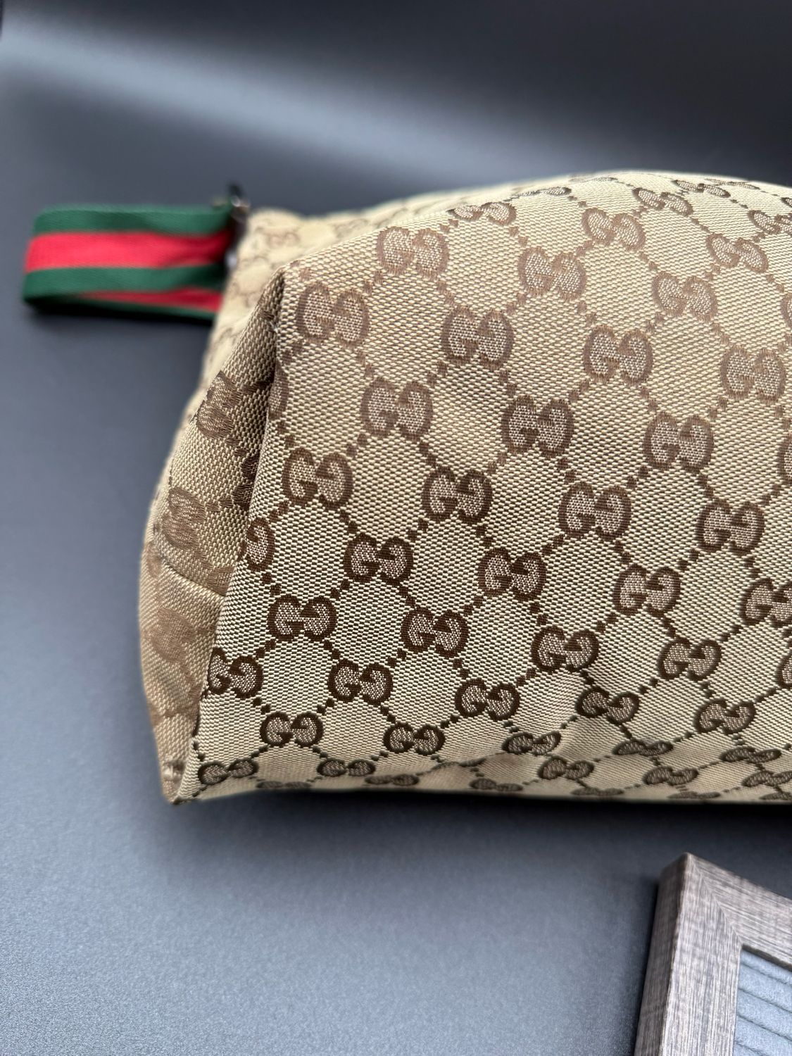 Gucci Monogram Web Strap Flat Messenger Canvas Crossbody