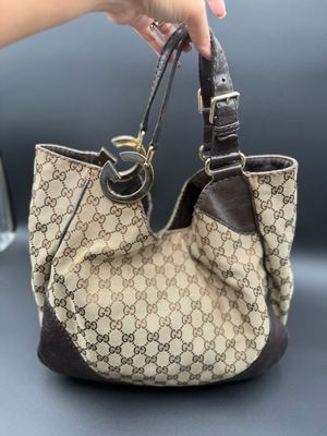 Gucci Monogram Canvas Charlotte Tote Hobo Shoulder