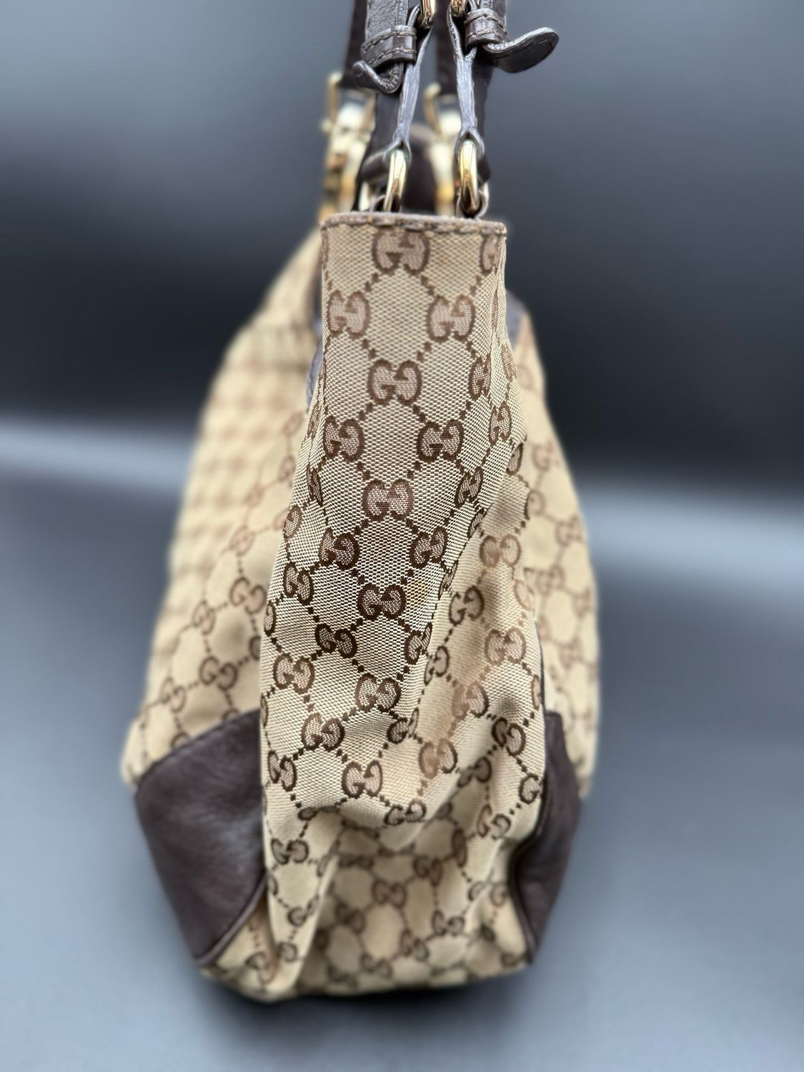 Gucci Monogram Canvas Charlotte Tote Hobo Shoulder
