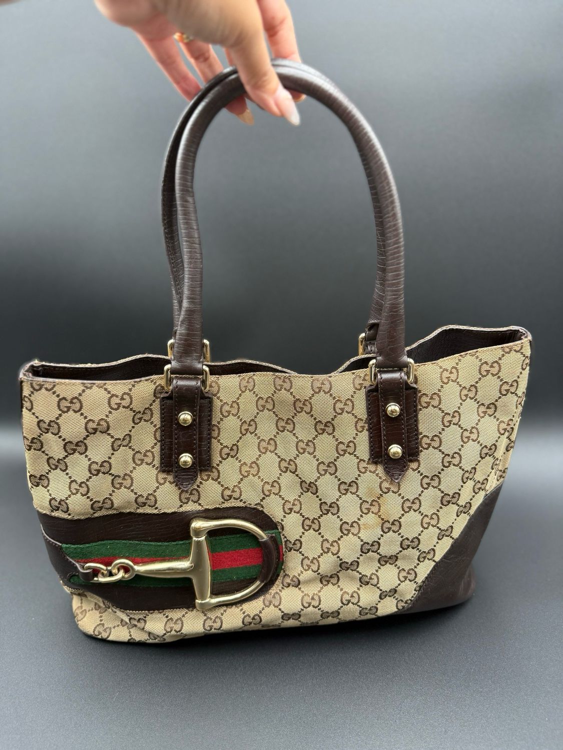 Gucci Hasler Tote Web Shoulder Bag