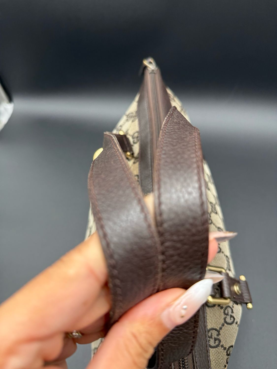 Gucci Monogram Canvas Tote Abbey Shoulder Bag