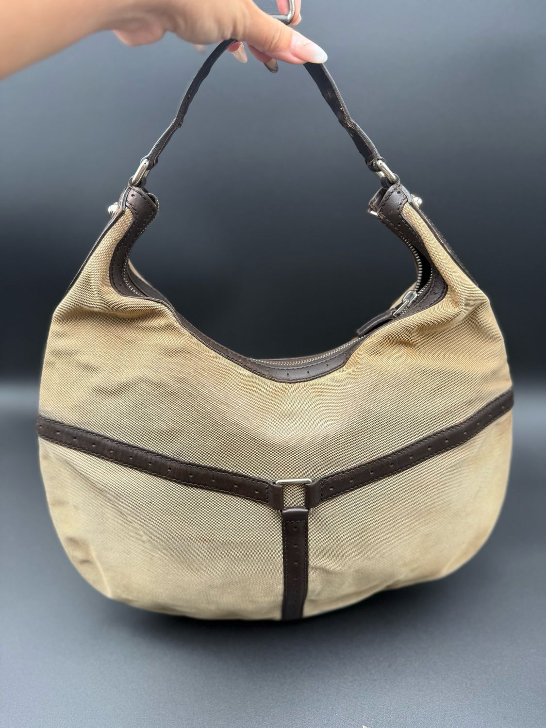 Gucci Canvas Web Reins Hobo Shoulder Large