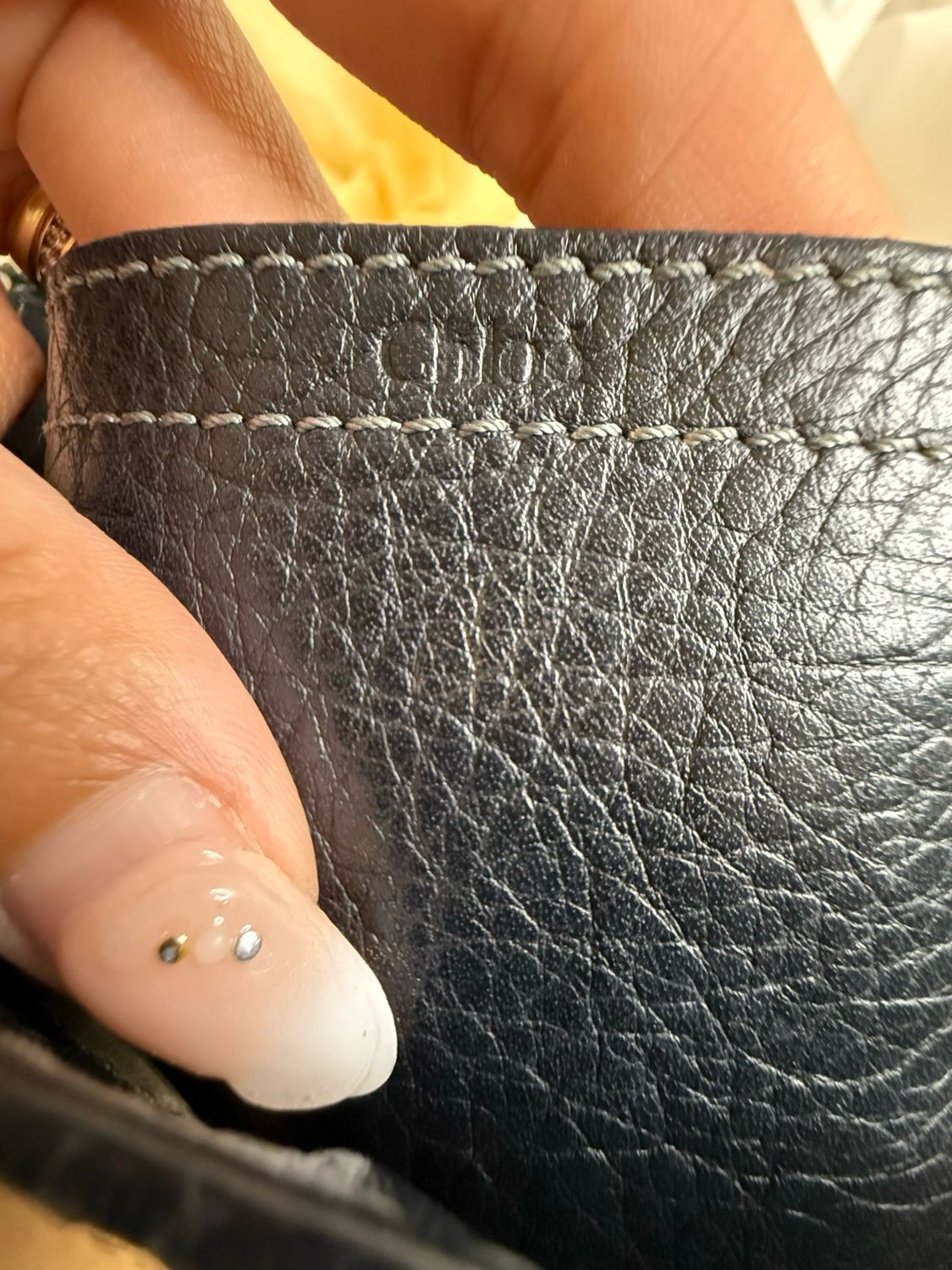 Chloe Marcie Saddle Black Medium Pebbled Leather Messenger