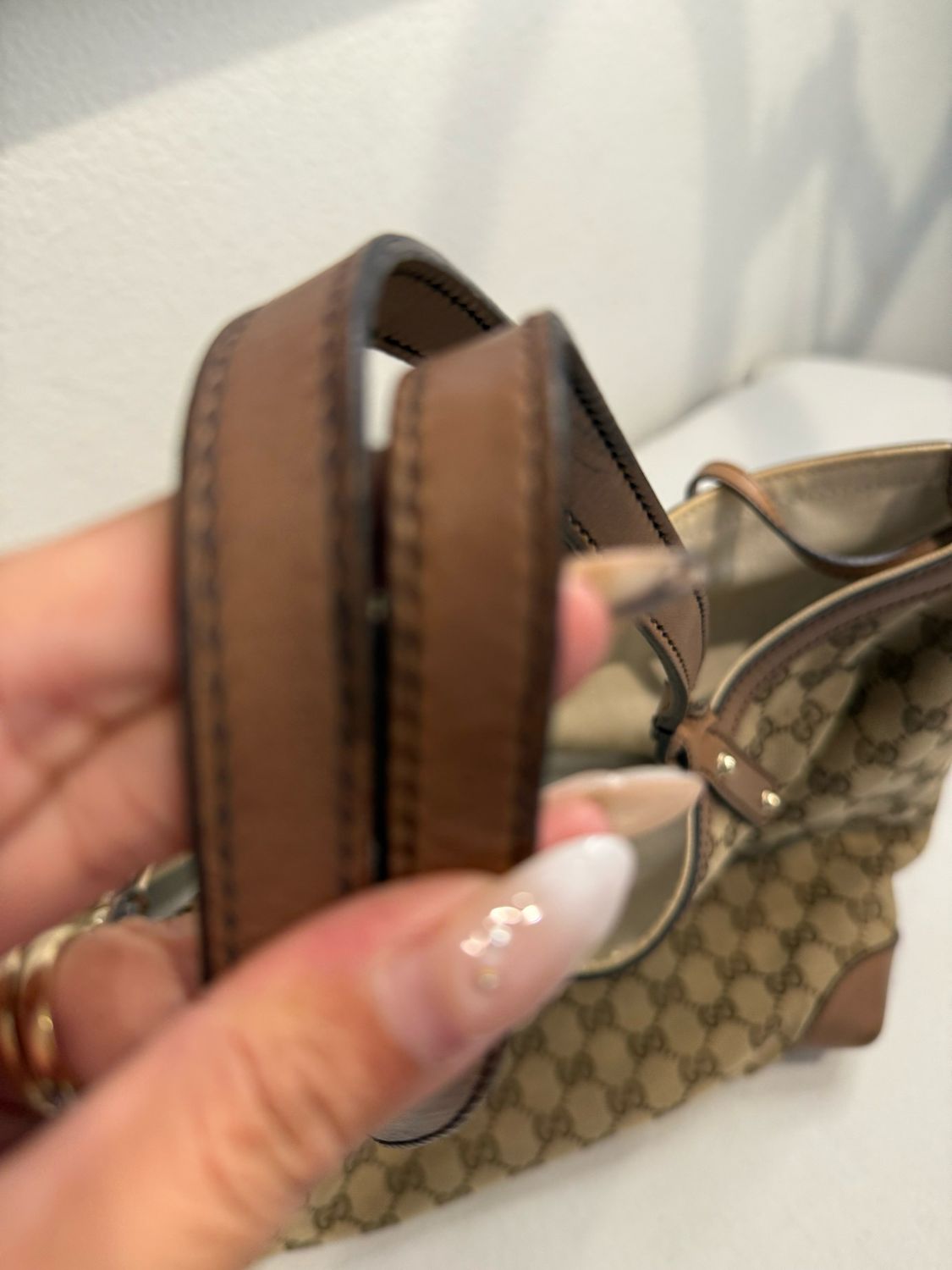 Gucci Canvas Craft Tote Monogram Shoulder Bag