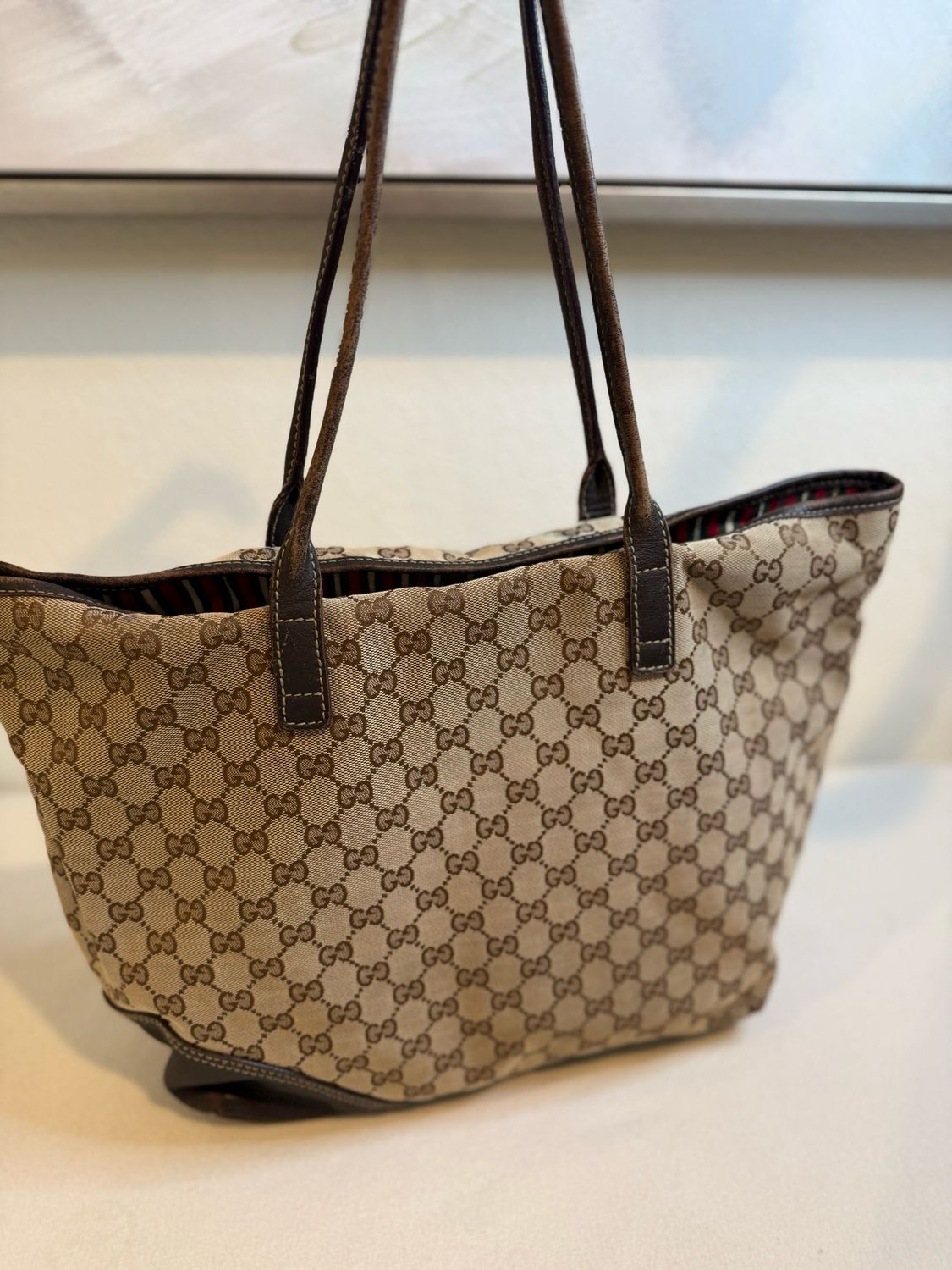 Gucci Monogram Canvas New Britt Medium Tote