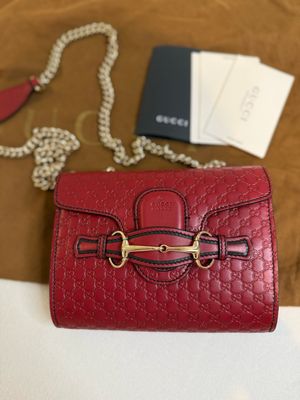 Gucci Leather Micromonogram Emily Mini Flap Crossbody