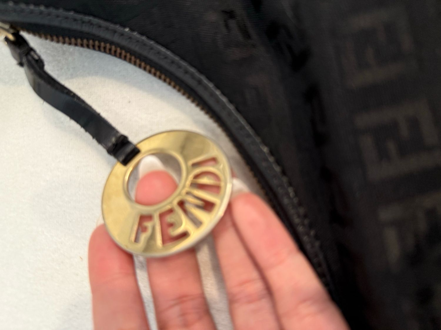 Fendi Zucca Canvas Cuoio Chef Hobo Shoulder
