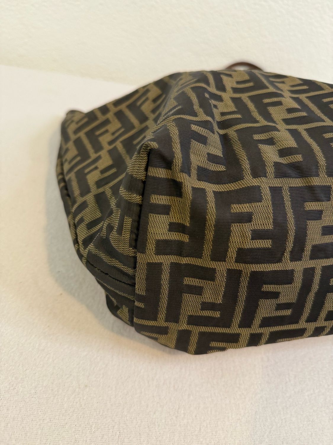 Fendi Zucca Roll Tote Monogram Canvas With Pouch Large Tote 