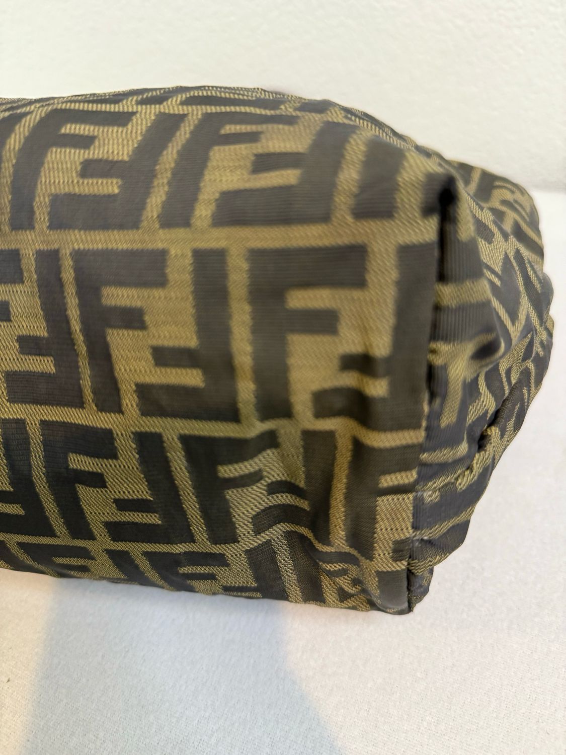 Fendi Zucca Roll Tote Monogram Canvas With Pouch Large Tote 