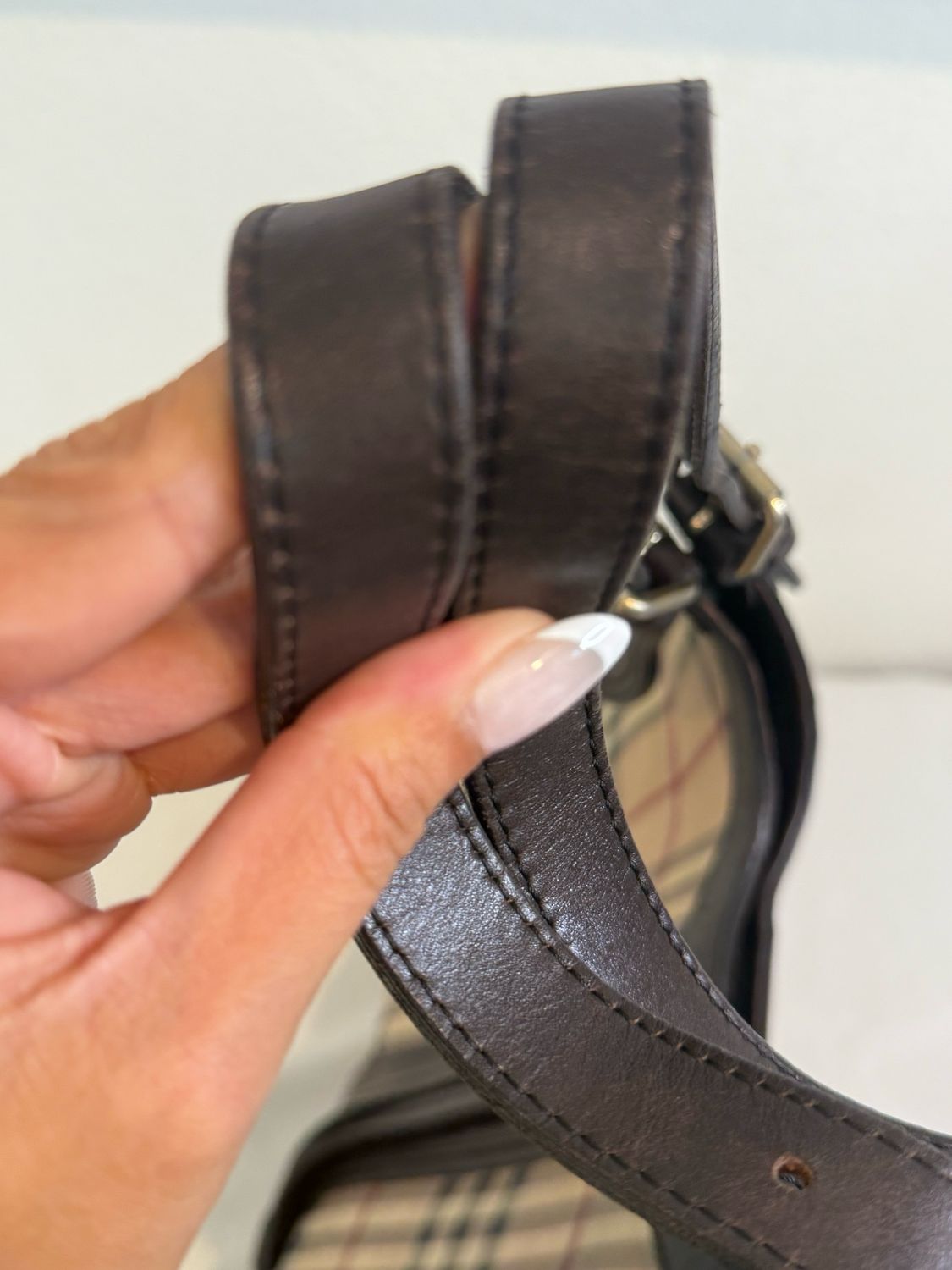 Burberry Haymarket Check Tote Shoulder Bag