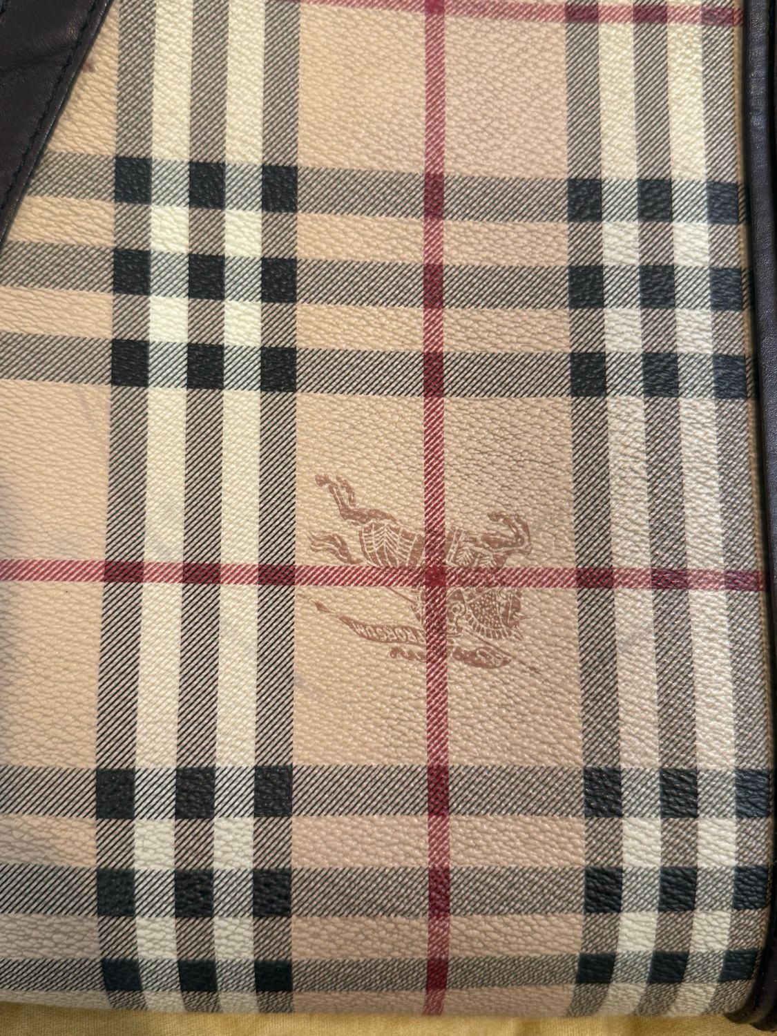 Burberry Haymarket Check Tote Shoulder Bag