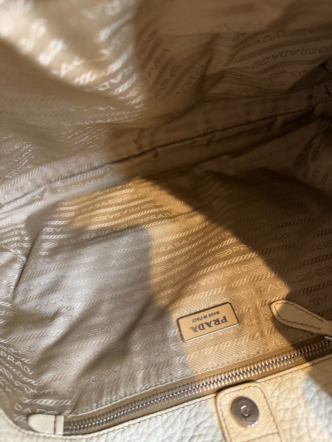 Prada Pebbled Leather Hobo Shoulder