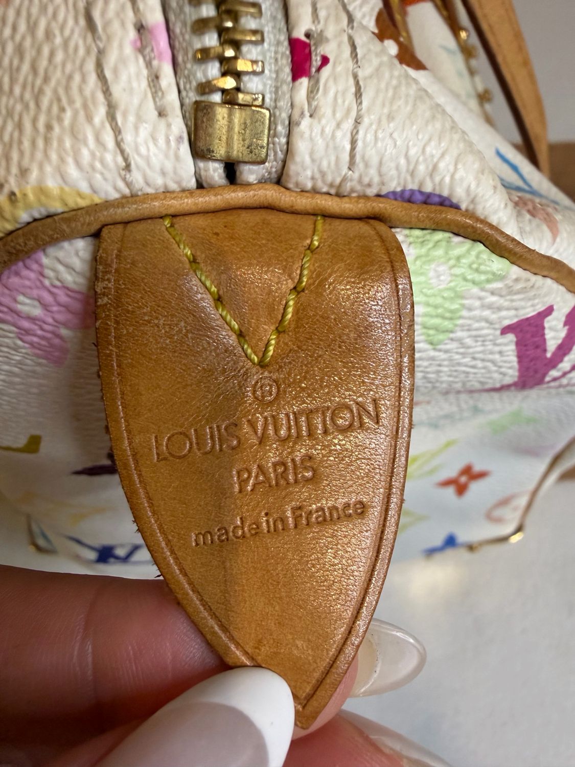 Louis Vuitton Monogram Multicolor Takashi Murakami Speedy 30 Boston Satchel Blanc