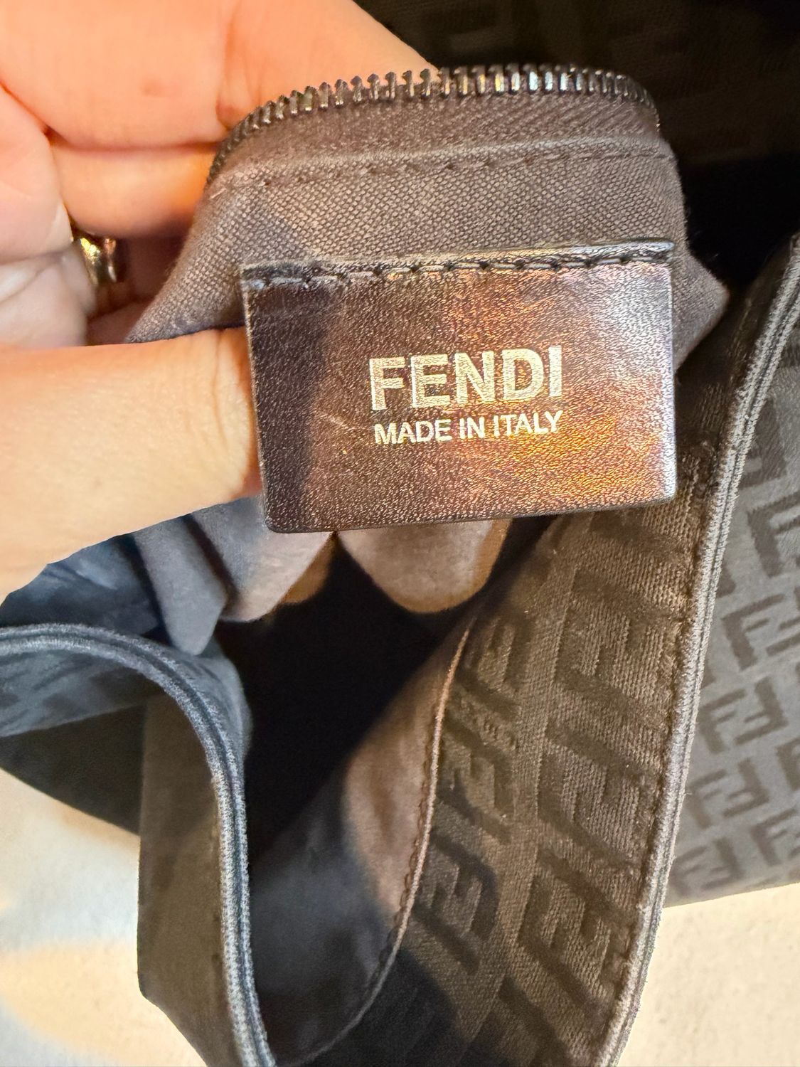 Fendi Zucca Mama Baguette Flap Shoulder Hobo