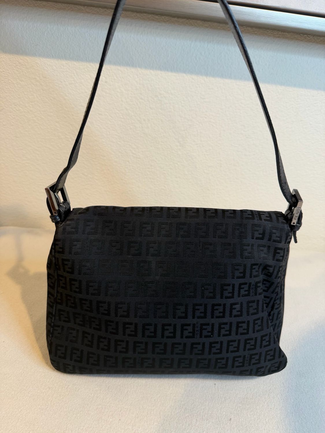 Fendi Zucca Mama Baguette Flap Shoulder Hobo