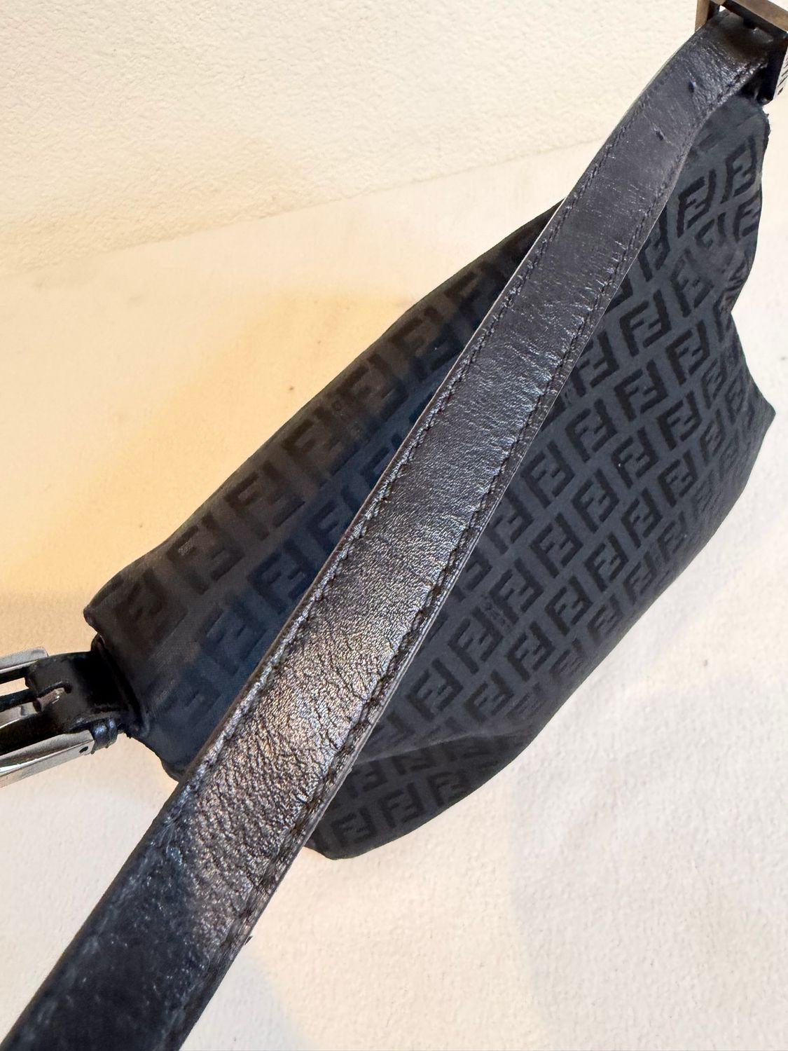 Fendi Zucca Mama Baguette Flap Shoulder Hobo