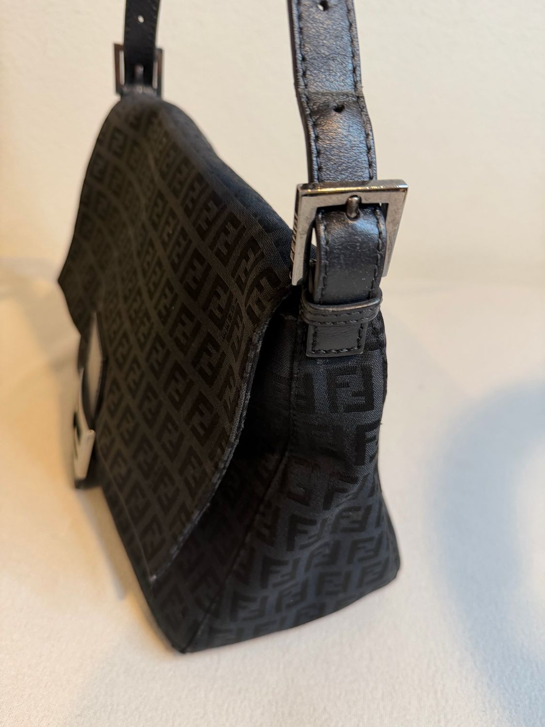 Fendi Zucca Mama Baguette Flap Shoulder Hobo