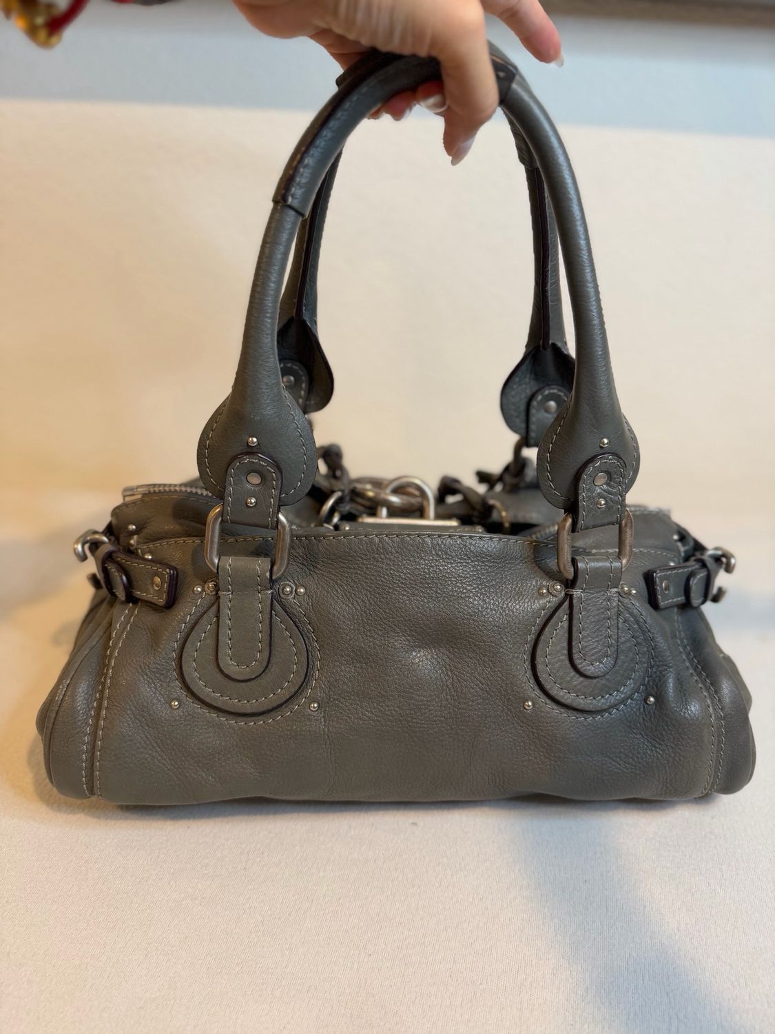 Chloe Paddington Gray Tote Shoulder Bag