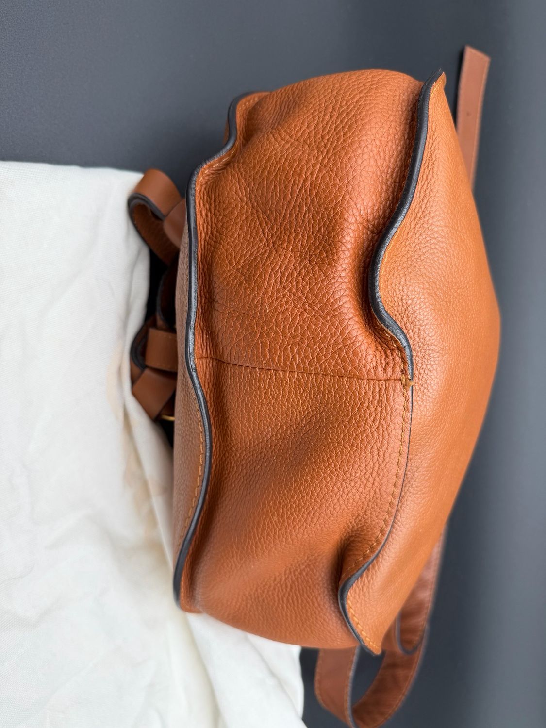 Chloe Pebbled Leather Medium Marcie Saddle Messenger Crossbody