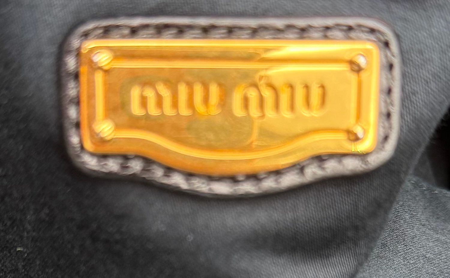 Miumiu Vitello Lux Bow Crossbody Messenger Bag