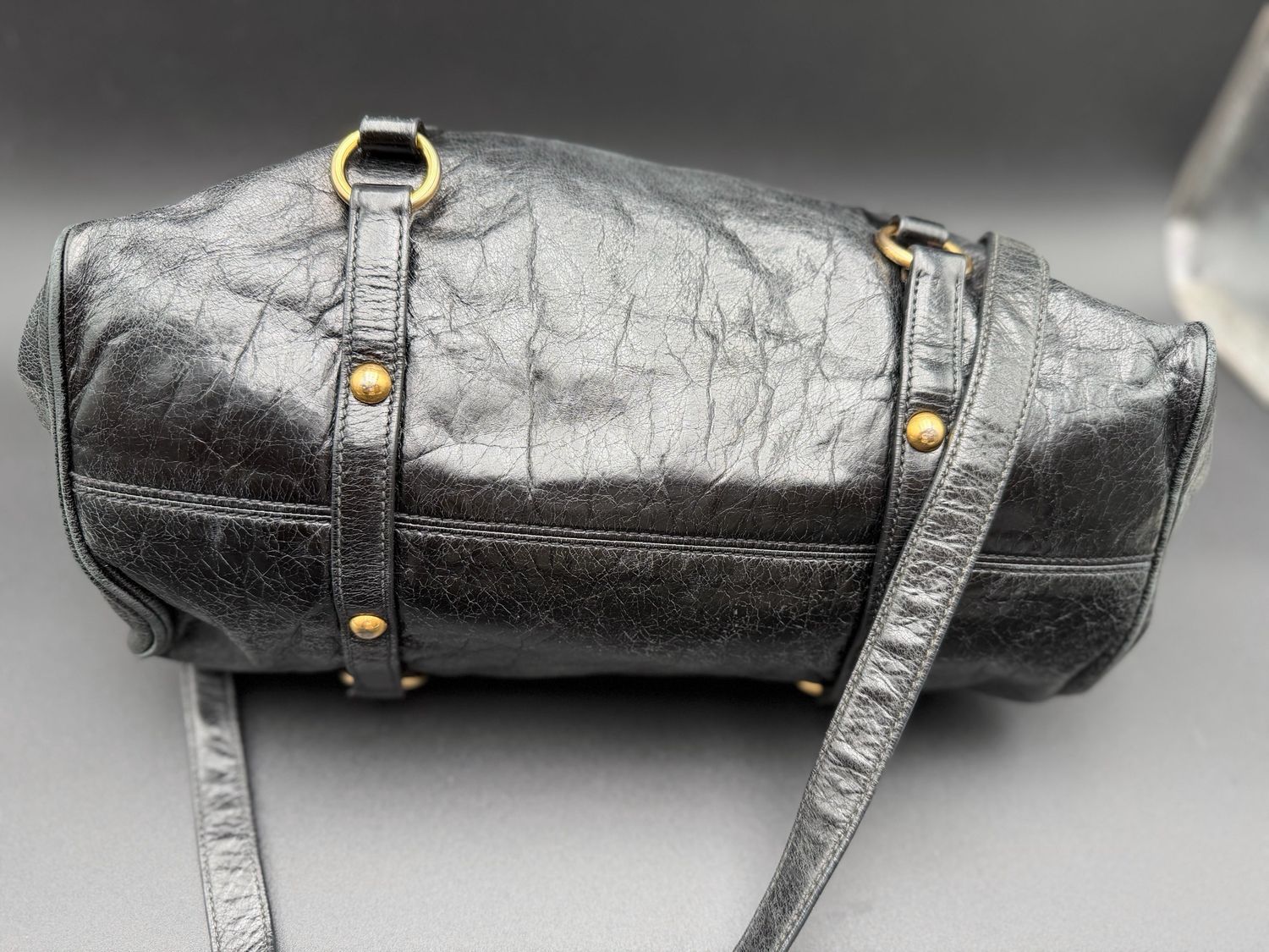 Miumiu Vitello Lux Bow Crossbody Messenger Bag