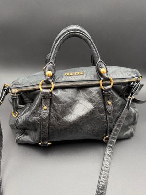 Miumiu Vitello Lux Bow Crossbody Messenger Bag