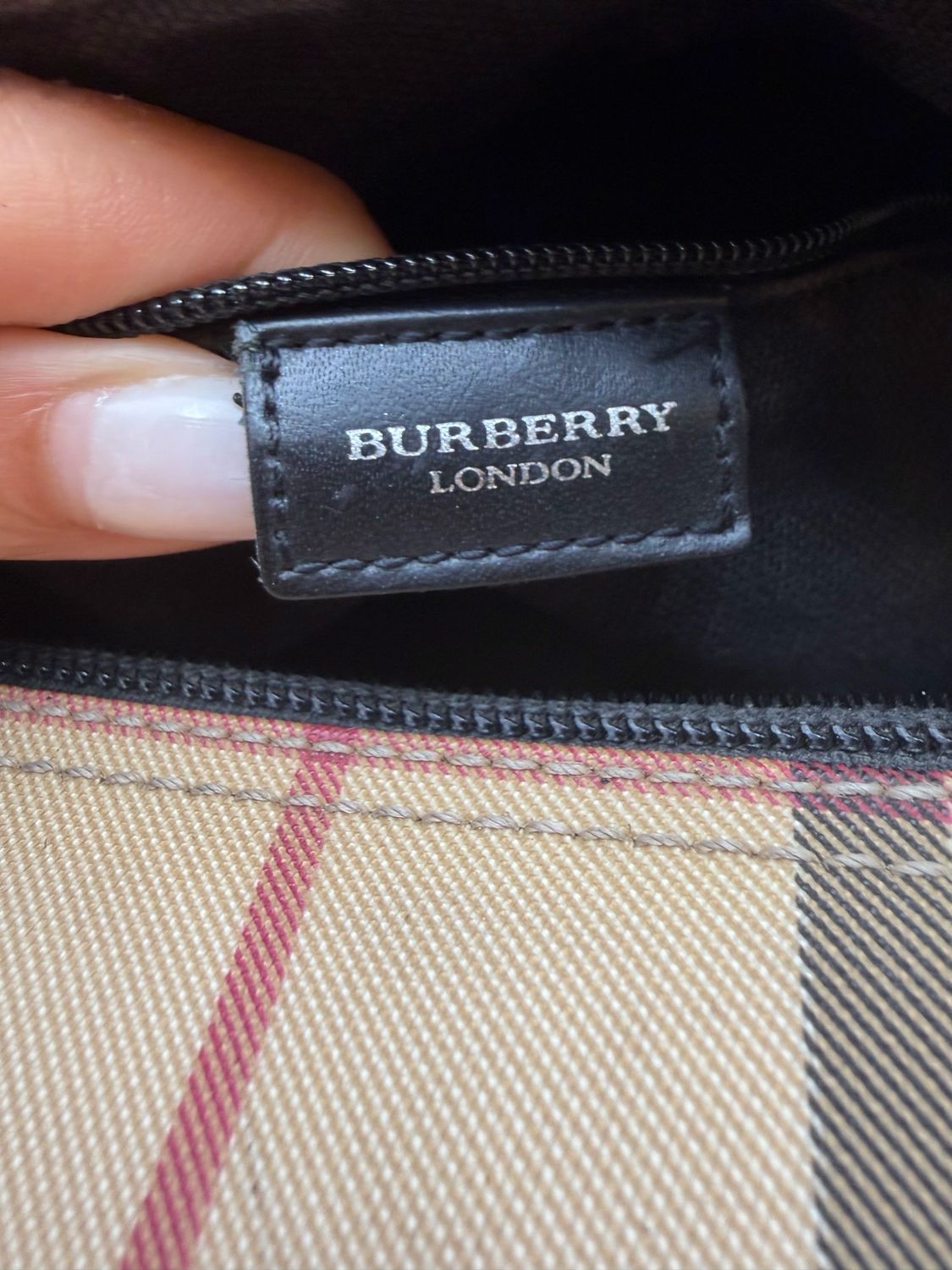 Burberry Haymarket Check Boston Barrel Tote Shoulder Bag