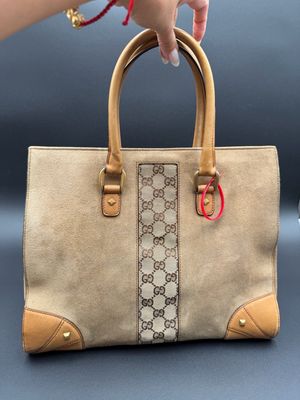 Gucci Nailhead Suede Tote Shoulder
