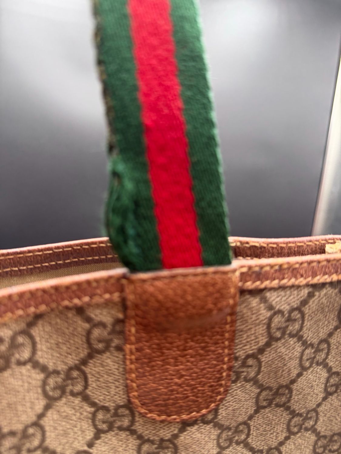 Gucci Vintage Supreme Plus Web Strap Tote