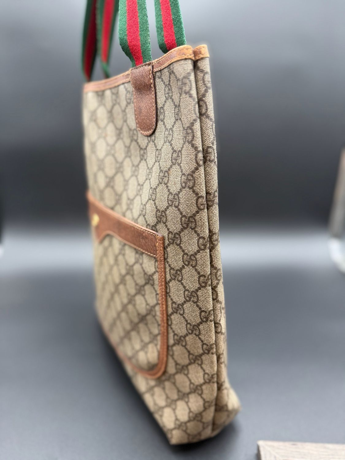 Gucci Vintage Supreme Plus Web Strap Tote