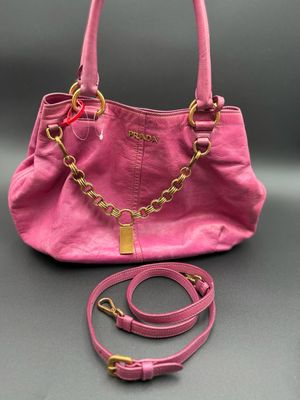 Prada Vitello Shine Convertible Messenger Crossbody Sling