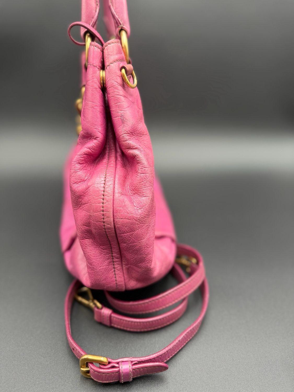 Prada Vitello Shine Convertible Messenger Crossbody Sling