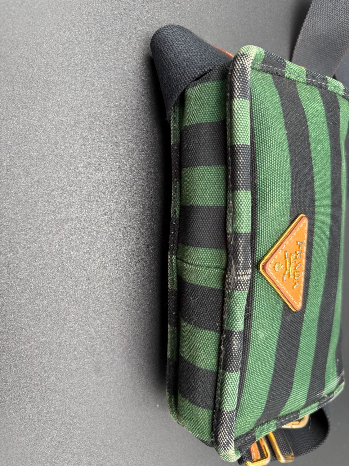 Prada Canapa Righe Stripe Crossbody