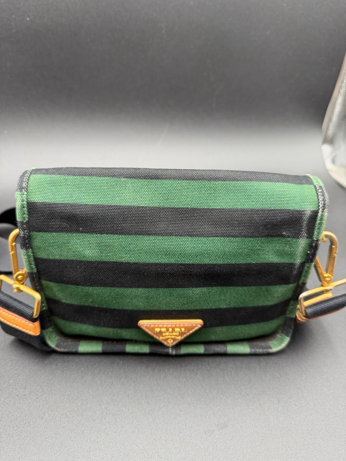 Prada Canapa Righe Stripe Crossbody