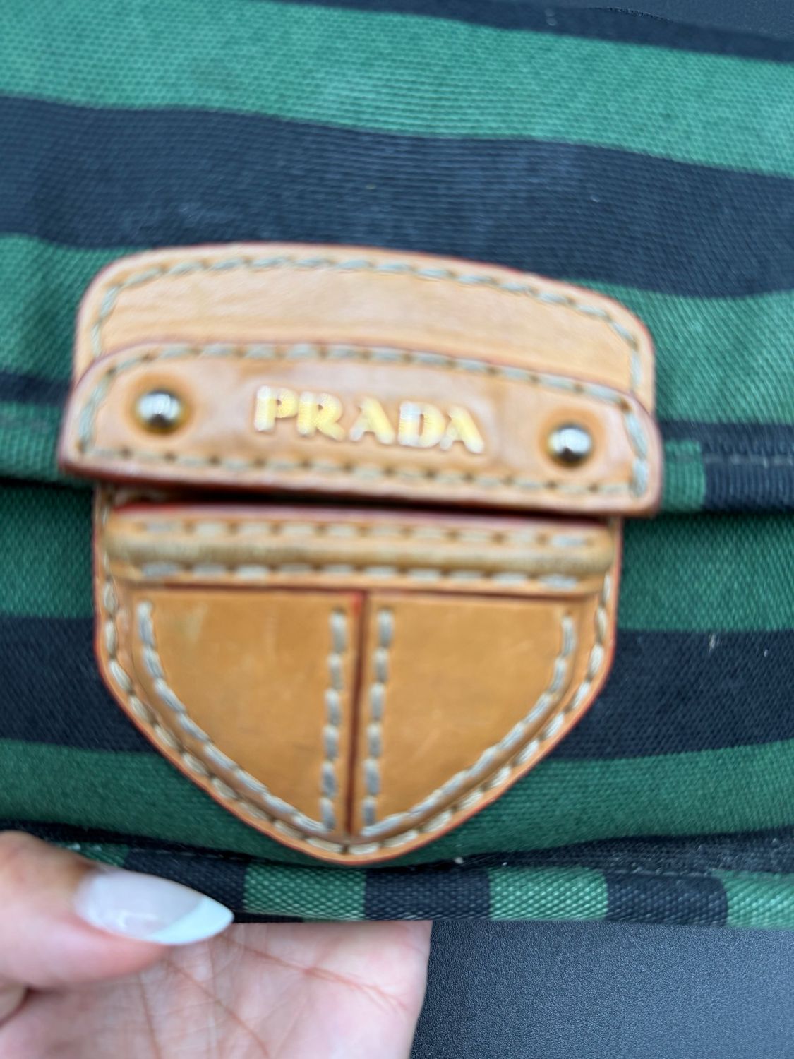 Prada Canapa Righe Stripe Crossbody