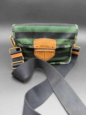 Prada Canapa Righe Stripe Crossbody