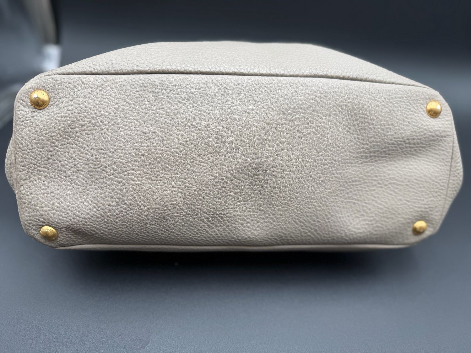Prada Vitello Daino Long Strap Tote Shopper Side Pocket