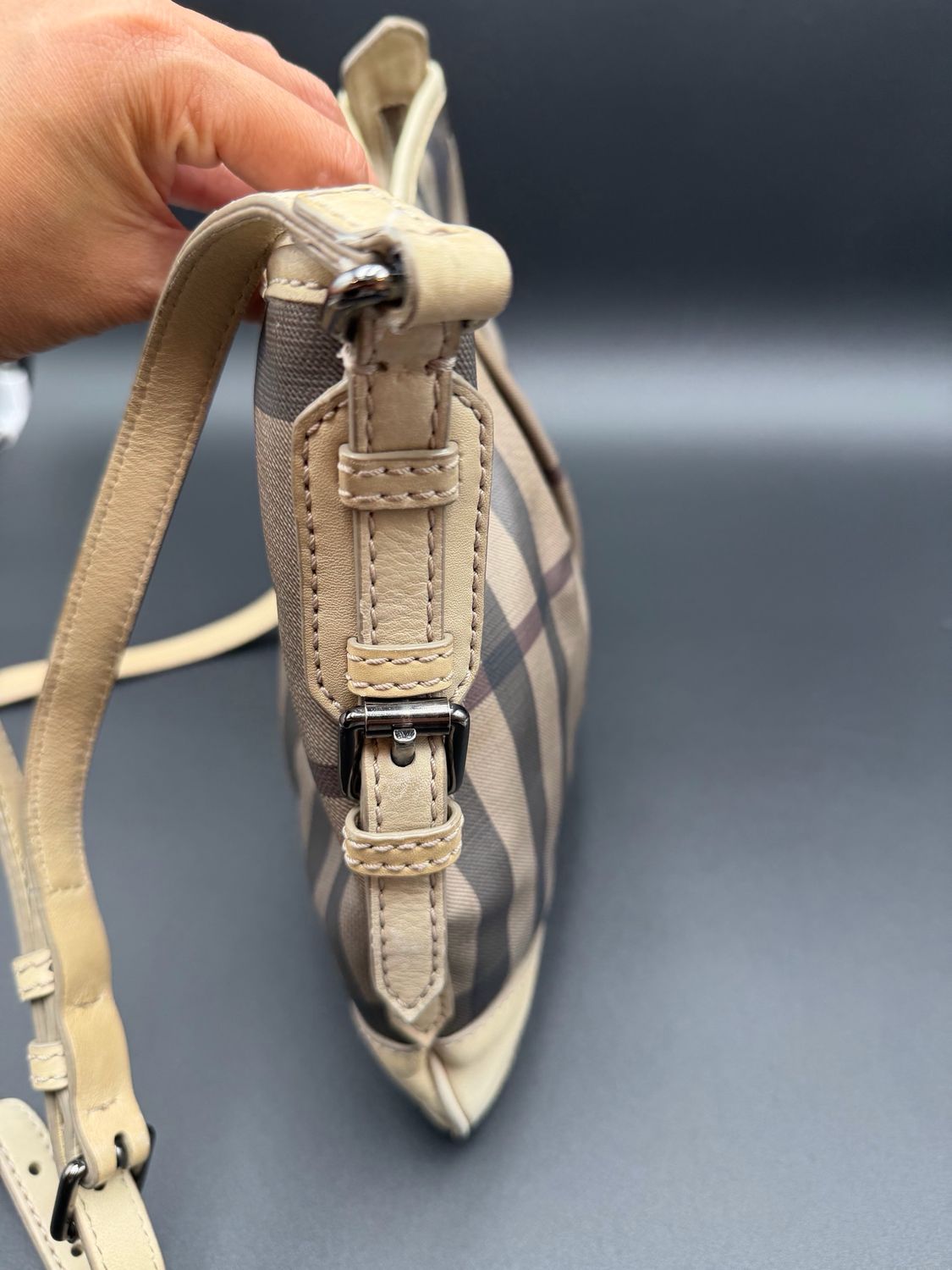 Burberry Smoked Check Hartham Messenger Crossbody Sling