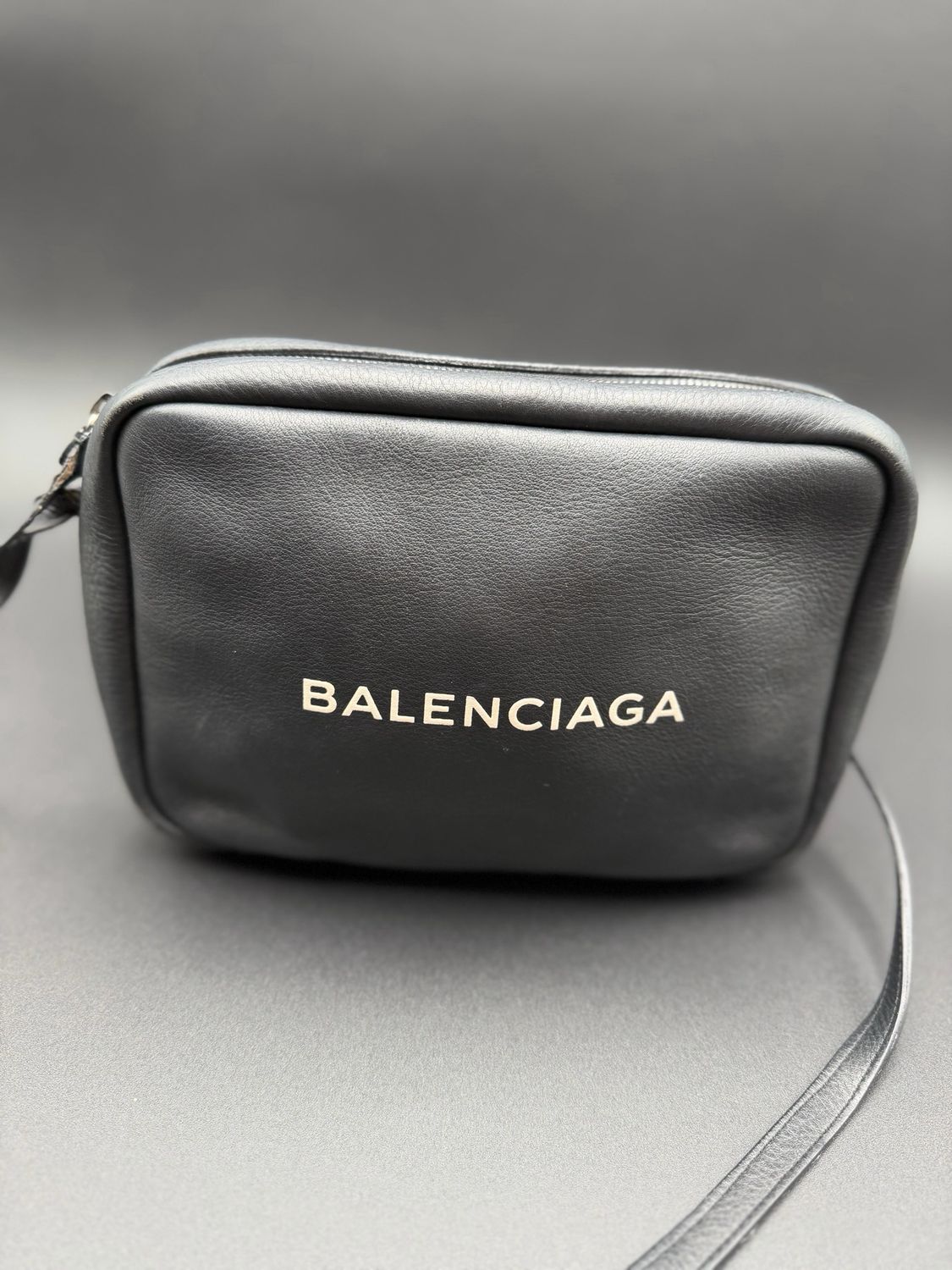 Balenciaga Soft Leather Black Camera Everyday Messenger Crossbody