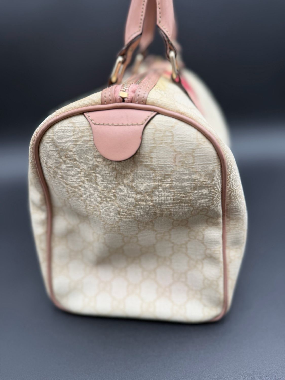 Gucci Web Boston Satchel Top Handle Bowler 
