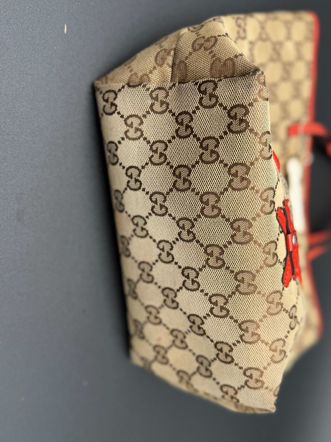 Gucci Monogram Canvas Mini Top Handle Zoo Animal Bird 