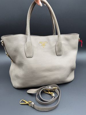 Prada Vitello Daino Messenger Crossbody Top Handle Tote