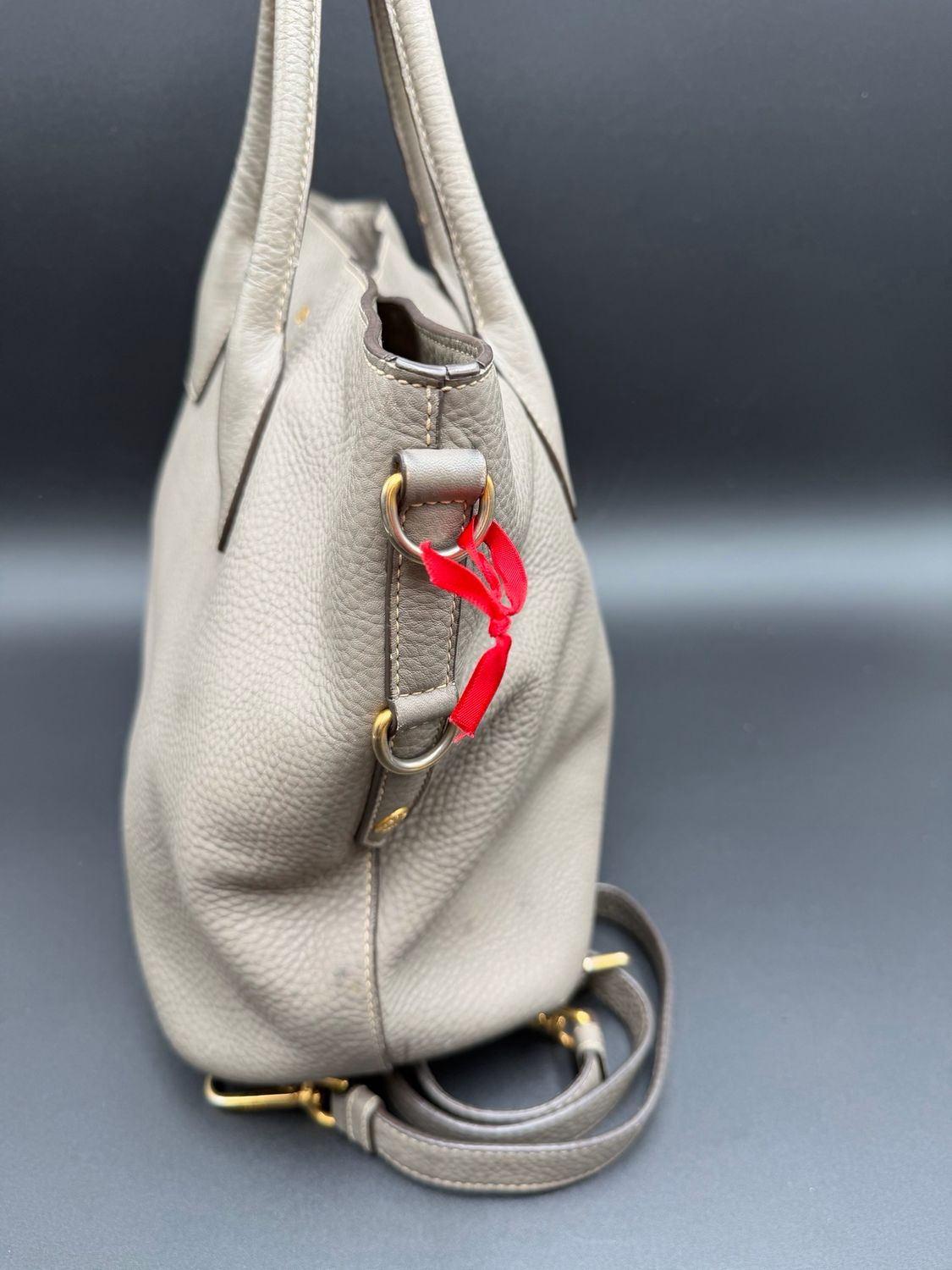 Prada Vitello Daino Messenger Crossbody Top Handle Tote