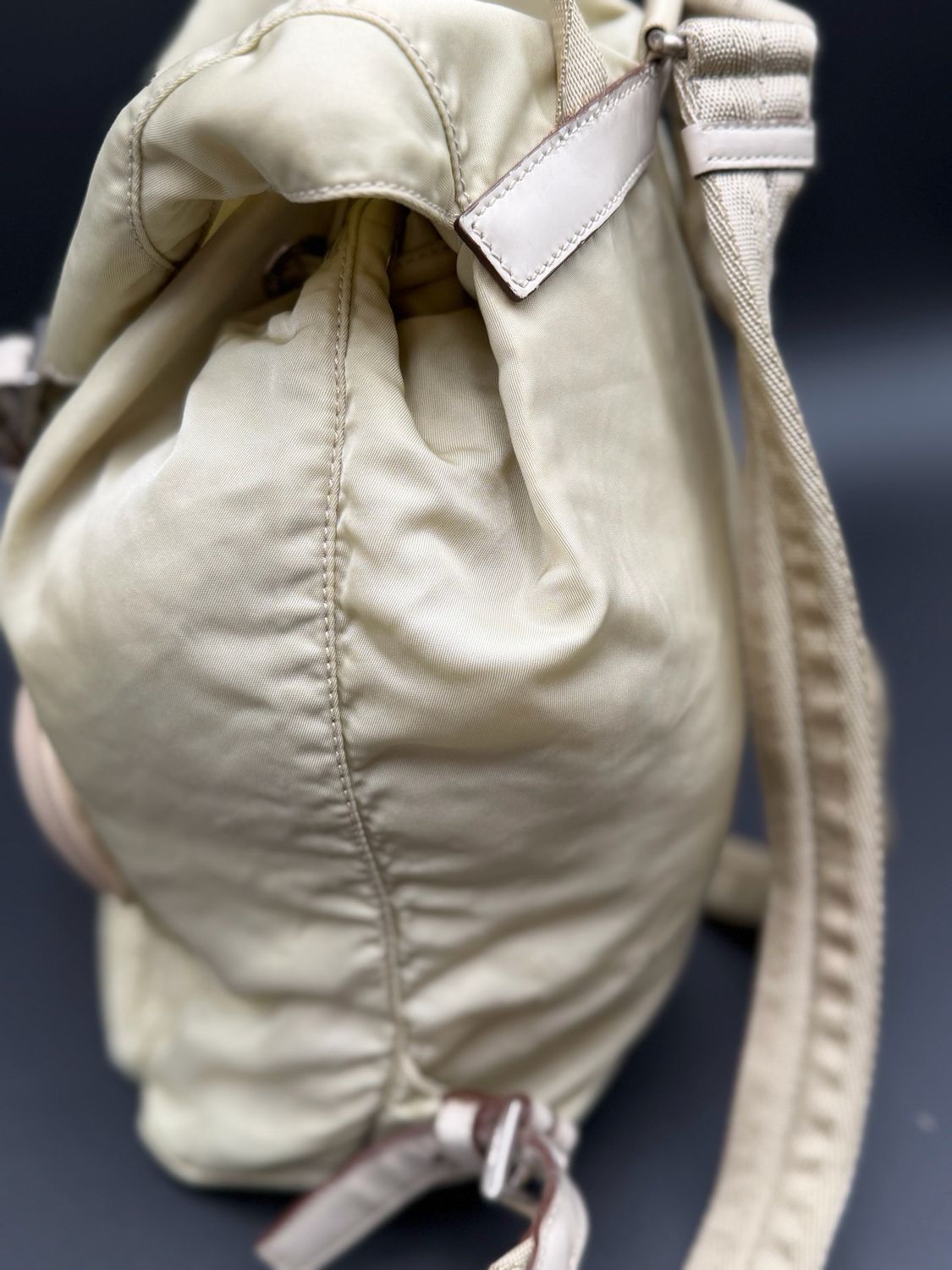 Prada Nylon Backpack Tessuto Ivory Cream