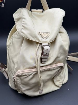 Prada Nylon Backpack Tessuto Ivory Cream