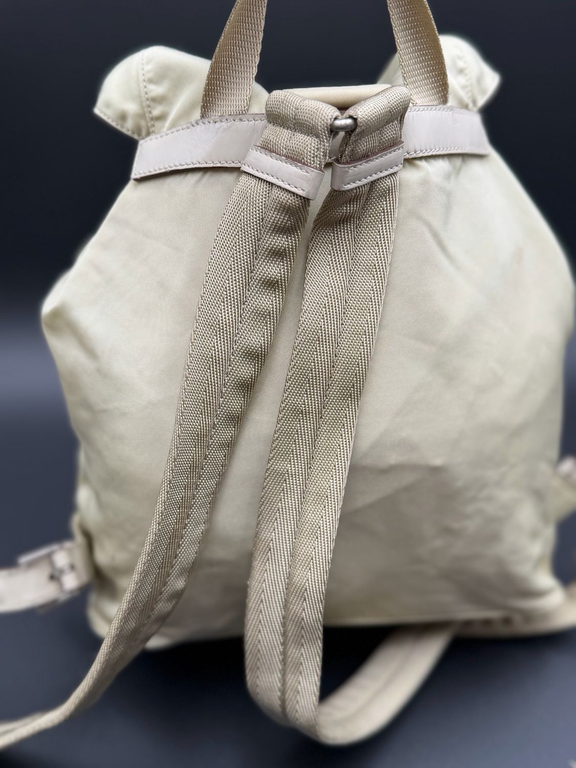 Prada Nylon Backpack Tessuto Ivory Cream