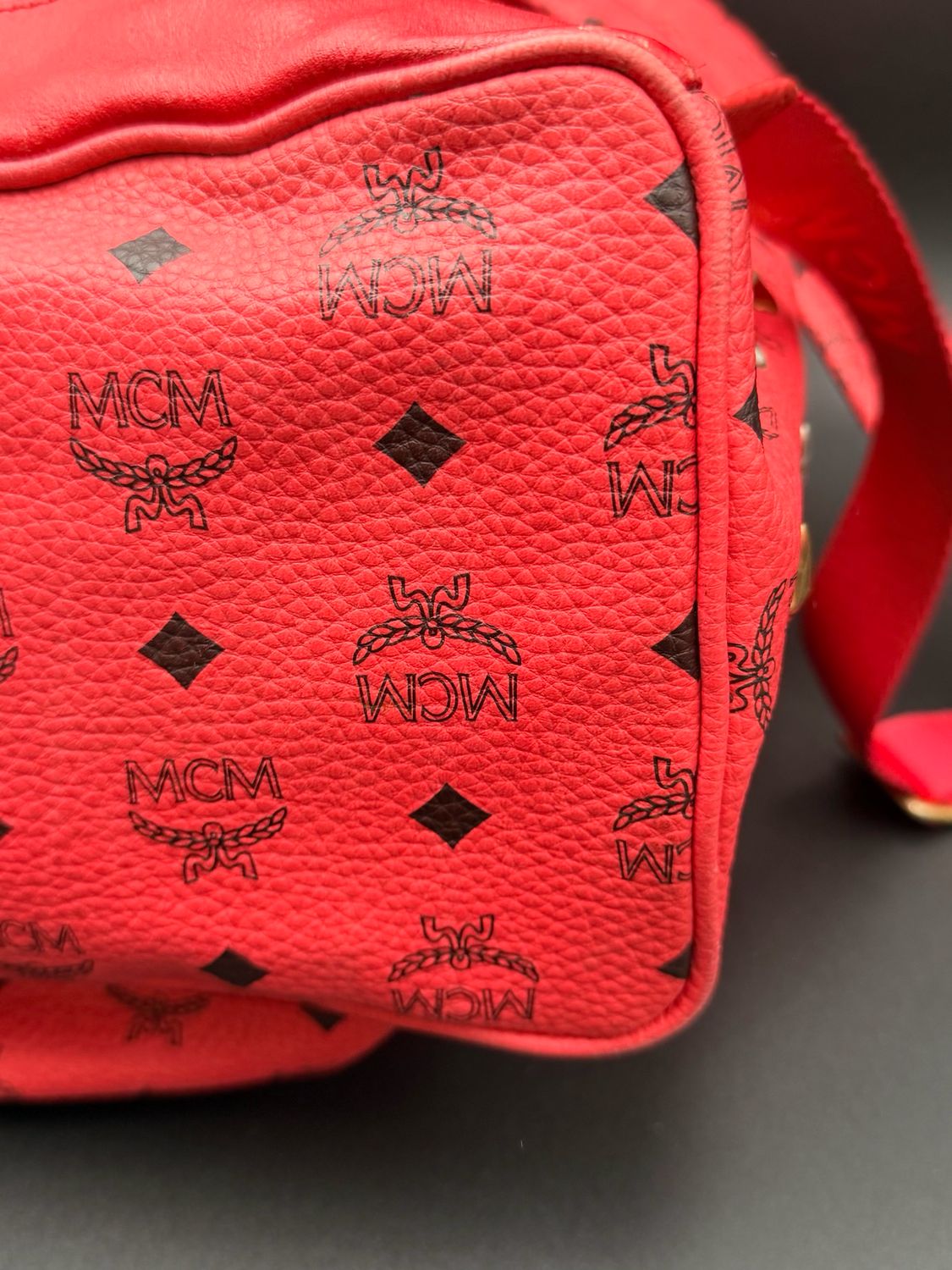 Mcm Visetos Studded Backpack Pink 